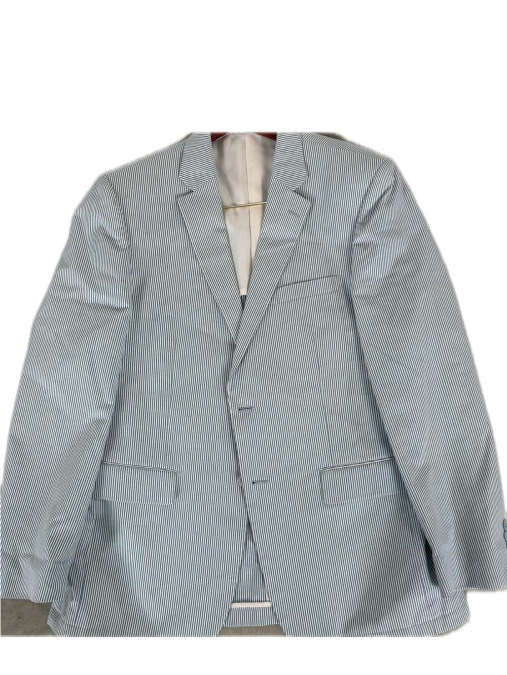 Andrew Fezza Light Blue & White Seersucker Sport Coat